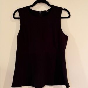 Black Sleeveless Peplum Top - Anne Taylor - Petite